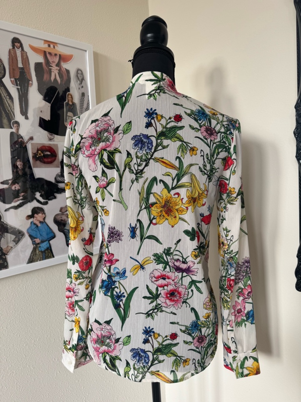 H&M White Floral Ruffle Front Blouse - Picture 3 of 3